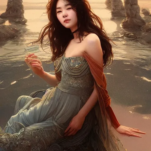 Image similar to ultra realistic illustration of song hye - kyo, intricate, elegant, highly detailed, digital painting, artstation, concept art, smooth, sharp focus, illustration, art by artgerm and greg rutkowski and alphonse mucha