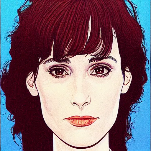 Image similar to “ winona ryder retro minimalist portrait by jean giraud, moebius starwatcher comic, sharp, smooth face, 8 k ”