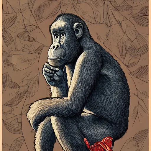 Prompt: a ultra detailed illustration of a bored ape by James jean, trending on ArtStation,