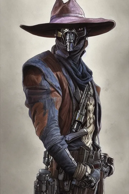 Image similar to Cad Bane from Star Wars, diffuse lighting, fantasy, intricate, elegant, highly detailed, lifelike, photorealistic, digital painting, artstation, illustration, concept art, smooth, sharp focus, art by John Collier and Albert Aublet and Krenz Cushart and Artem Demura and Alphonse Mucha