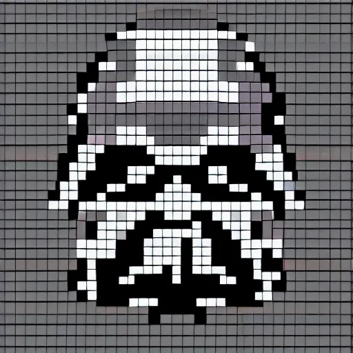 Prompt: pixel art portrait of darth vader, award winning, artstation, detailed, grid