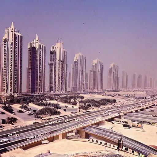 Prompt: a photo inside of Dubai in 1977