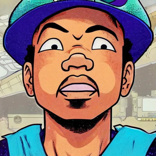 Image similar to chance the rapper by akira toriyama