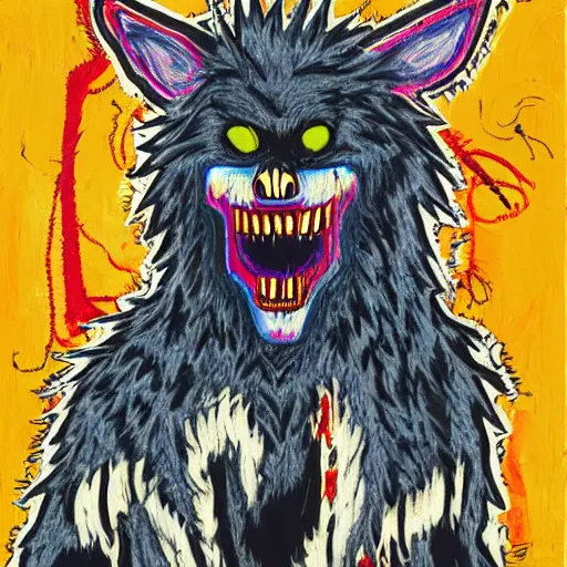 Prompt: fenrir basquiat