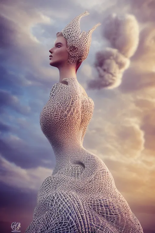 Prompt: a beautiful hyperrealistic ultradetailed 3D, one girl in a magnificent McQueen couture dress stands near a volcano, voge photo, fashion style, fullbody, in full growth, photorealistic, high resolution, trending on artstation, highly detailed, volumetric lighting, elegant, details, good clear quality, volumetric lighting,