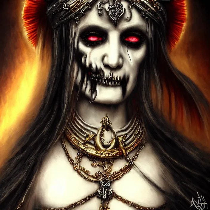 Image similar to candid photography, close up portrait, goddess of death, by anne stokes, photorealism, highly detailed, uhd