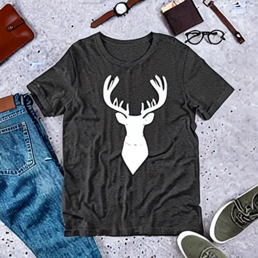 Image similar to mystic deer line art, graphic tees