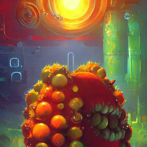 Image similar to sentient fruit by paul lehr artstation