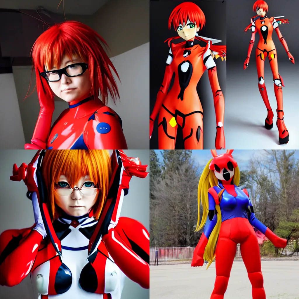 Prompt: Asuka from Evangelion in plusuit