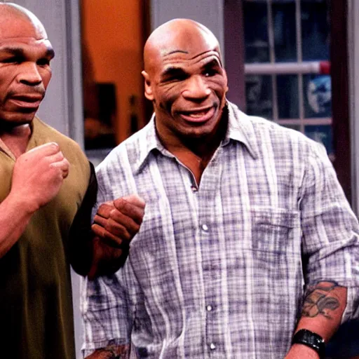 Image similar to mike tyson and joe rogan, in friends