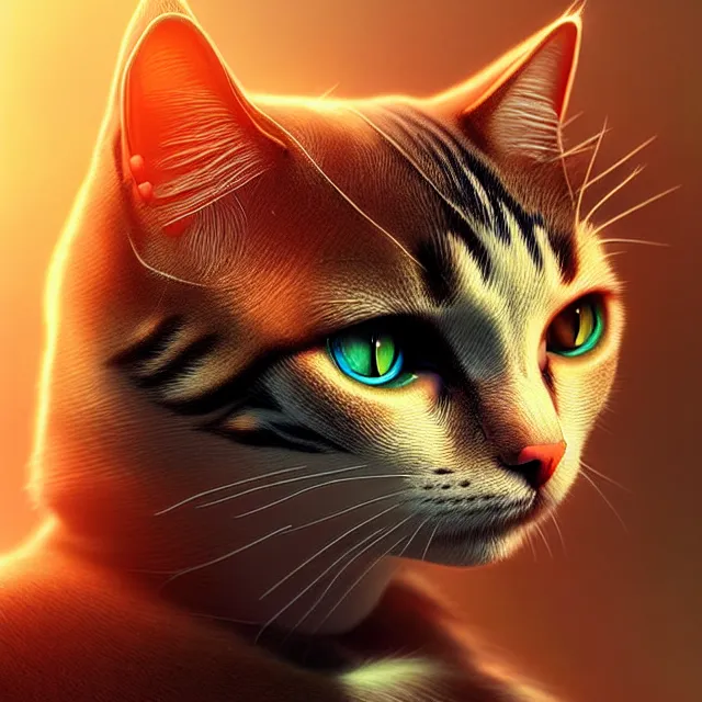 Image similar to epic professional digital art of cat, best on artstation, cgsociety, wlop, Behance, pixiv, cosmic, epic, stunning, gorgeous, much detail, much wow, masterpiece