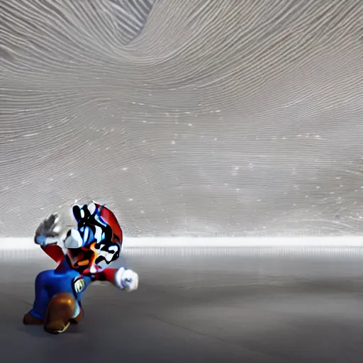 Prompt: super mario by zaha hadid