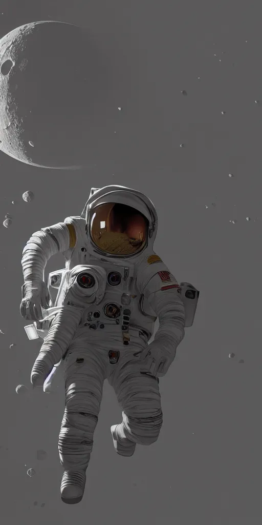 Prompt: concept art, a astronaut landing on the moon, backlight, f 3 2, high detail, octane rendering, unreal engine.