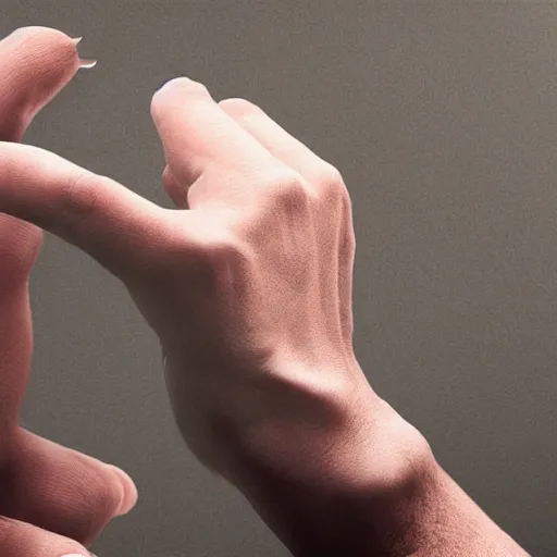 Image similar to highly realistic artwork, human fingers, photography, uhd, 8 k by diego fazio