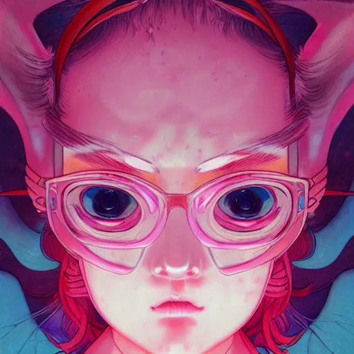 Prompt: prompt : pink portrait soft light painted by james jean and katsuhiro otomo and erik jones, inspired by evangeleon anime, smooth face feature, intricate oil painting, high detail illustration, sharp high detail, manga and anime 1 9 9 0