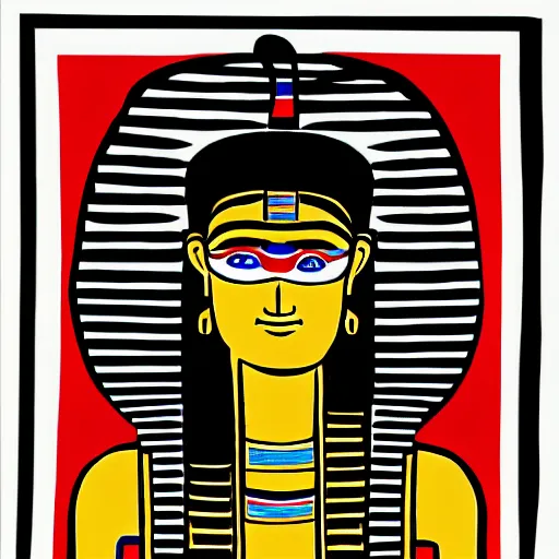 Image similar to dave strider in the style of ancient egyptian artwork