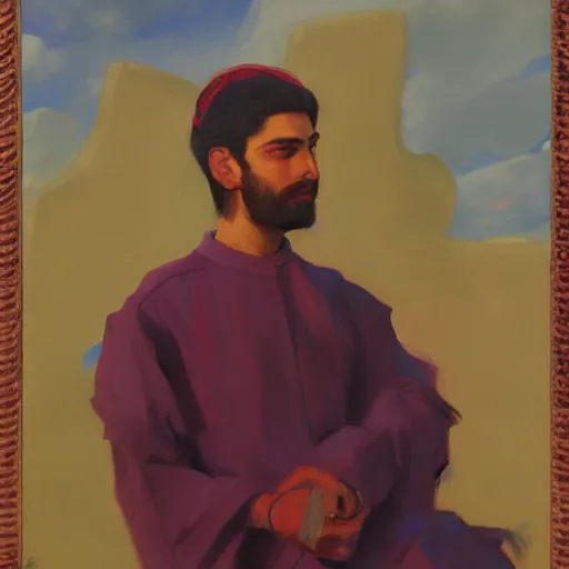 Image similar to portrait of a persian prince from tales of yore by yanjun cheng