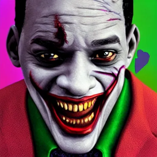Prompt: will smith as the joker