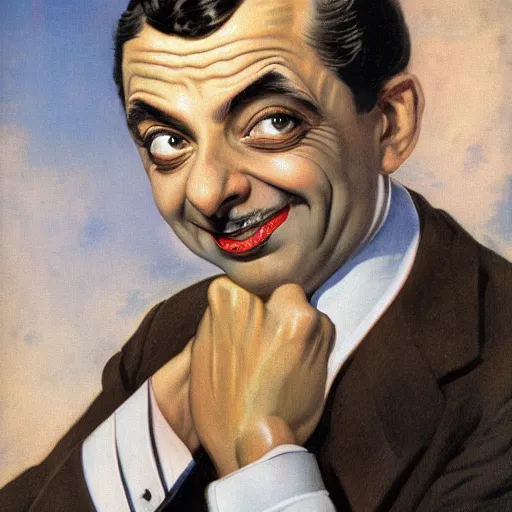 Prompt: Mr Bean by Enoch Bolles