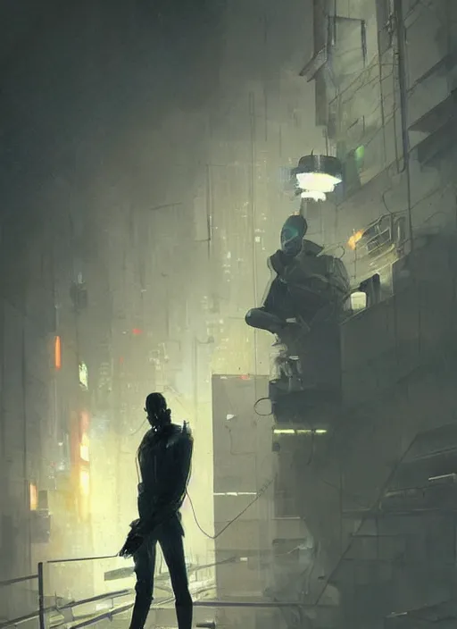 Image similar to a robotic man smoking a cigarette, cyberpunk, glowing lights, detailed artwork trending on artstation by greg rutkowski