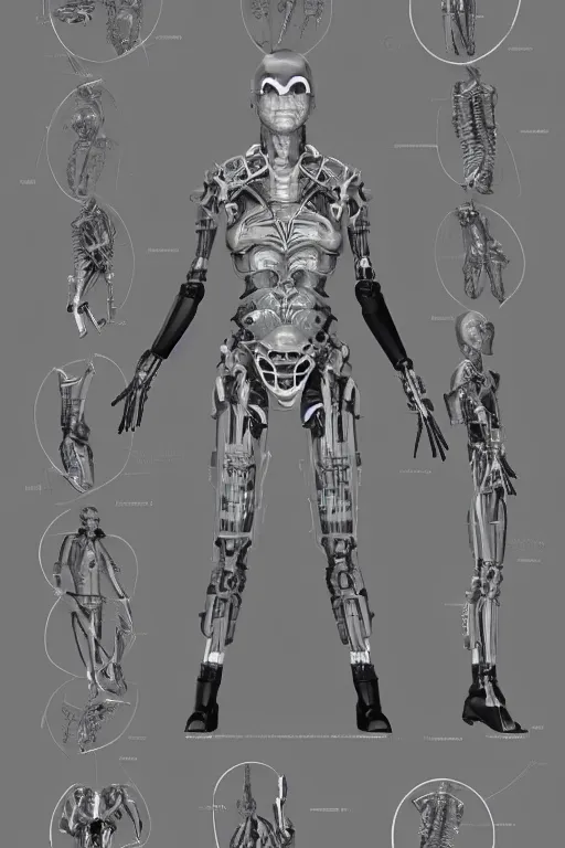 Image similar to symmetry!! full body female human anatomy concept, greeble panels, gun metal grey, cyborg limbs, doctor octopus, digital art, in the style of ben lol, brian sum, ramil sunga, herbert lowis, furio tedesschi, christopher cao, artstation, pinterest, deviantart, photoshop, octane render, unreal engine