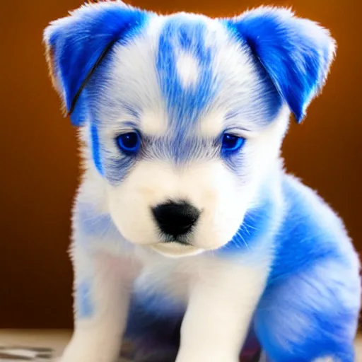 Prompt: virtual blue puppy