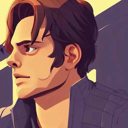 Image similar to sebastian stan. clean cel shaded vector art. shutterstock. behance hd by lois van baarle, artgerm, helen huang, by makoto shinkai and ilya kuvshinov, rossdraws, illustration, art by ilya kuvshinov