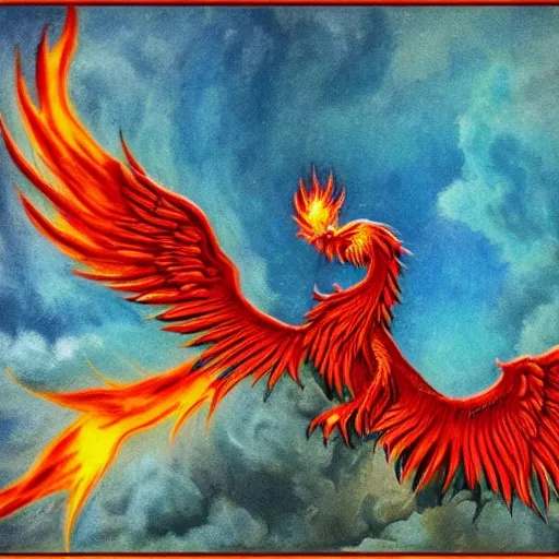 Prompt: The phoenix of fire