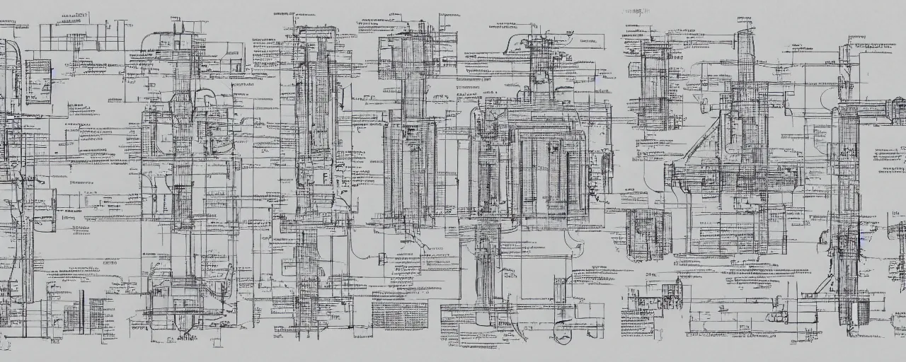 Image similar to detailed blueprints of a nuclear device