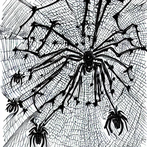 Image similar to the spiders were busy while you slept, sketchy style, ultradetailed