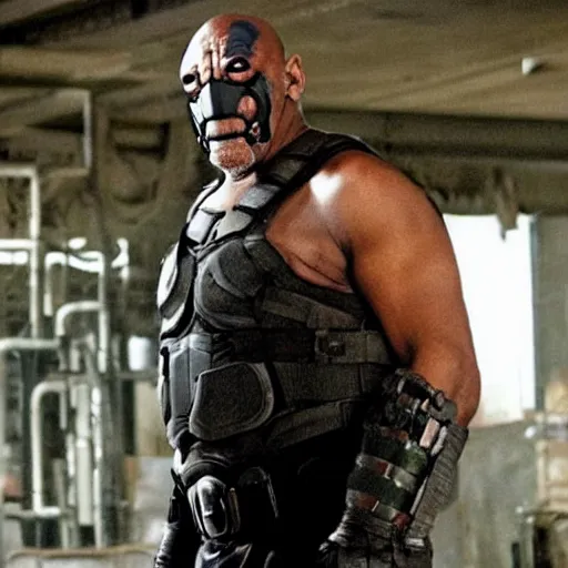 Image similar to bane from the dark knight rises played by morgan freeman