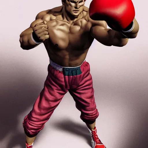 Image similar to demon boxing hero , short hair,worn pants,boxing glove made by Yusuke Murata,Tomohiro Shimoguchi, ArtStation, manga style,centered,highly detailed face,CGSociety