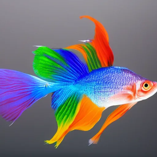 Image similar to a beautiful richly colored beta fish on a black background.