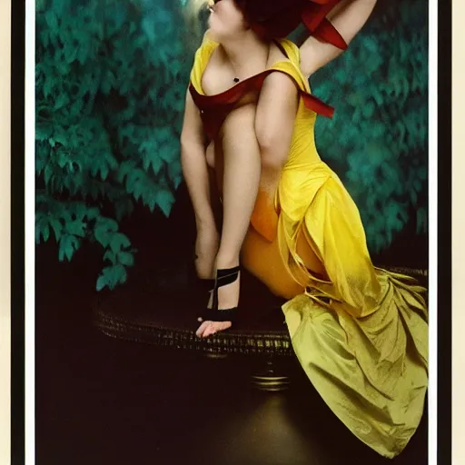 Image similar to elegant woman dressed up as pikachu, art photo by Annie Liebovitz and Alphonse Mucha