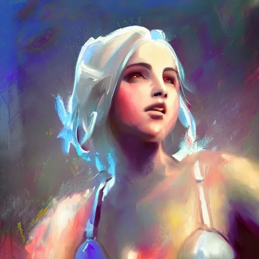 Image similar to Ciri at a rave, expressive oil painting, digital art