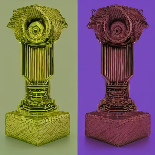 Image similar to symetrical grainy radiating stream cube owl rainbow baluster amarone, by henriette grindat and ilya kuvshinov and walt disney, rococo, rendered in cinema 4 d, # micro