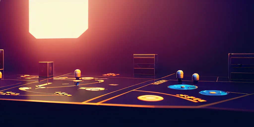 Image similar to a flat board game futuristic, tabletop game board, hyper realism, cinematic, dramatic ambient lighting, epic composition, high detail, octane render, unreal engine, 8 k, smooth gradients, professional photo, photorealistic, digital art, deviantart artstation, ray tracing, intricate complexity, extremely detailed,