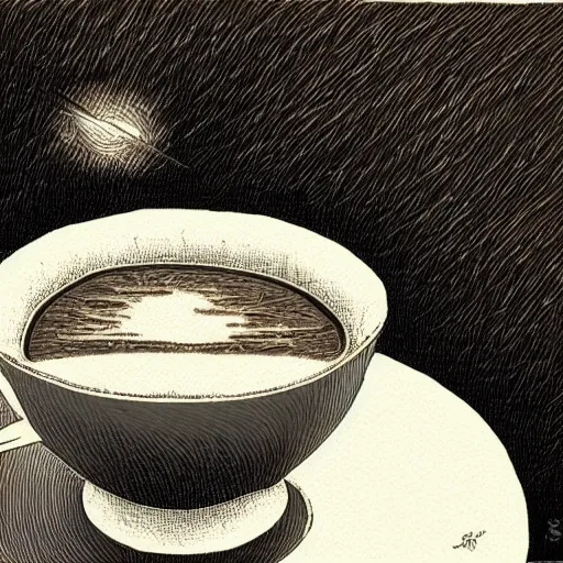 Prompt: A storm in a teacup by Jeffrey Smith