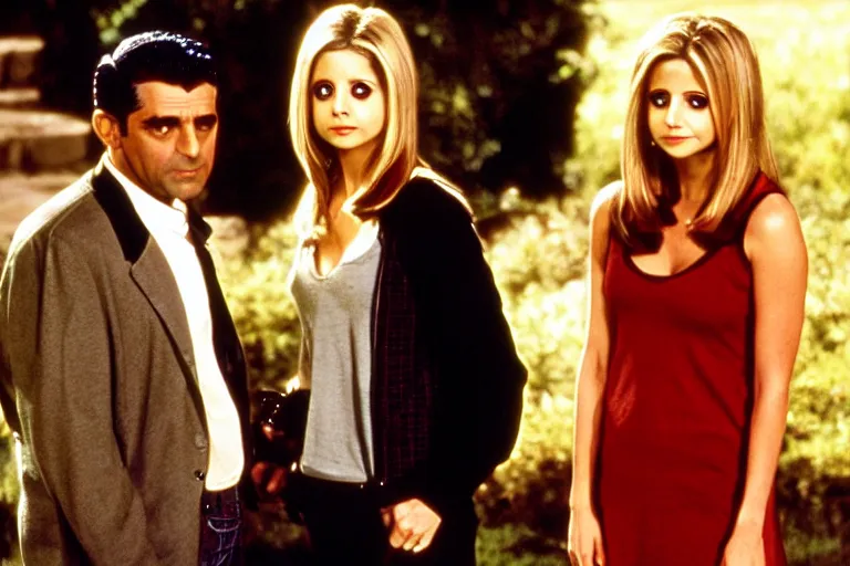 Image similar to sarah michelle gellar as buffy and cary grant as giles in buffy the vampire slayer