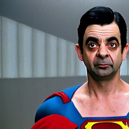 Image similar to Rowan Atkinson as Superman