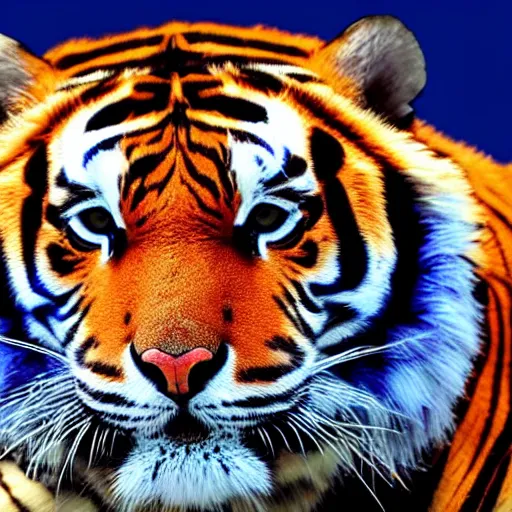 Image similar to american flag tiger, 8 k, high definition, highly detailed, photo - realistic