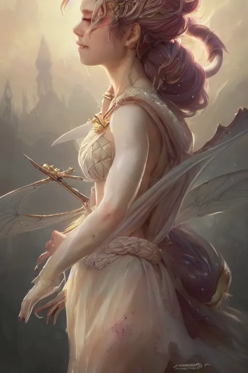 Image similar to fairy princess, highly detailed, d & d, fantasy, highly detailed, digital painting, trending on artstation, concept art, sharp focus, illustration, art by artgerm and greg rutkowski and magali villeneuve