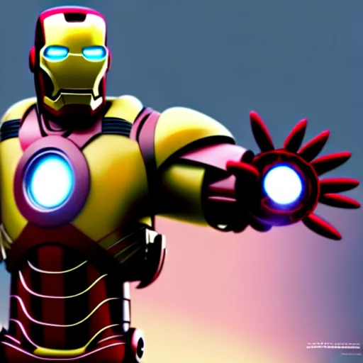 Image similar to minion iron man, hyperrealistic render, highly detailed, 4k, artstation