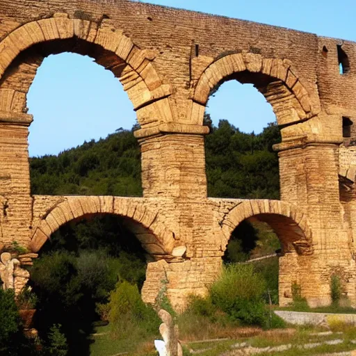 Image similar to a roman aqueduct that looks like a sea serpent