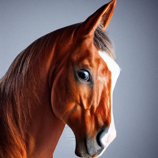 Prompt: a horse body with a cat head