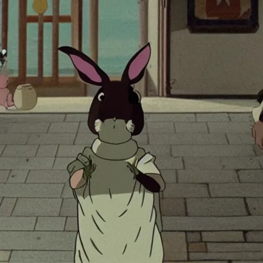 Prompt: a rabbit in the movie Spirited Away