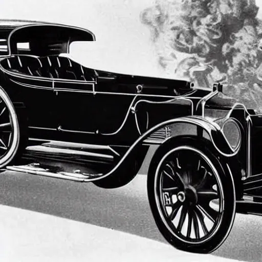 Image similar to a Photorealistic hyperrealistic car from 1920