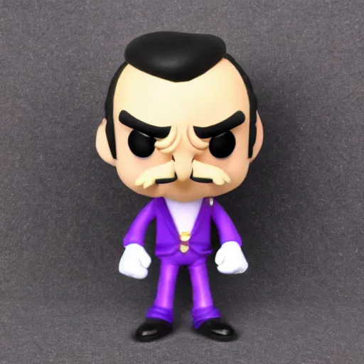 Prompt: Waluigi Funko Pop Vinyl Figure