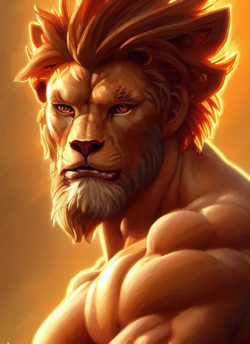 Prompt: symmetry! portrait of lion - o, d & d, muscular! fantasy, intricate, elegant, highly detailed, digital painting, artstation, concept art, smooth, sharp focus, illustration, art by artgerm and greg rutkowski and alphonse mucha