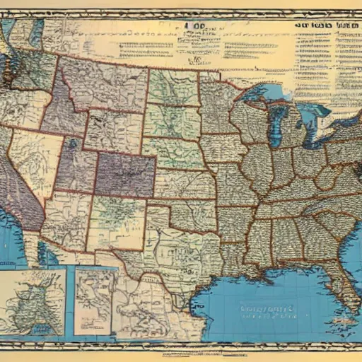 Prompt: a detailed map of the united states